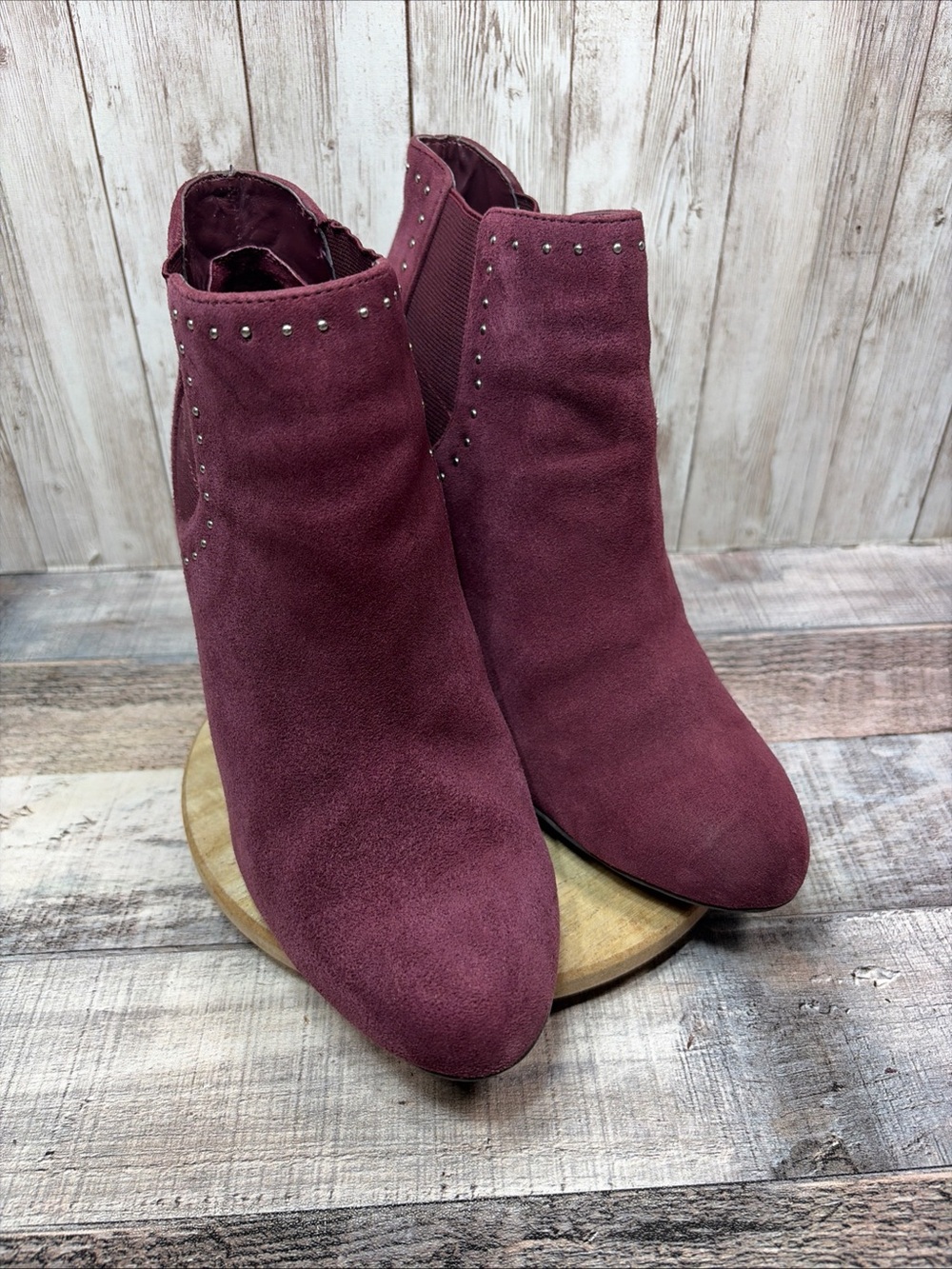 Lauren Ralph Lauren Vivianne Women’s Burgundy Suede Chelsea Ankle Boots Size 8 B